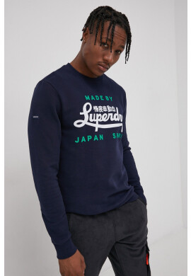 Superdry Суичър в тъмносиньо с изчистен дизайн - Pepit.bg