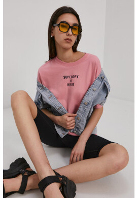 Superdry Тениска дамска в розово - Pepit.bg