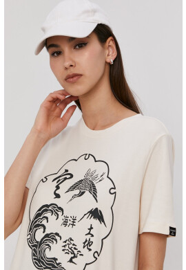 Superdry Тениска дамска в кремаво - Pepit.bg