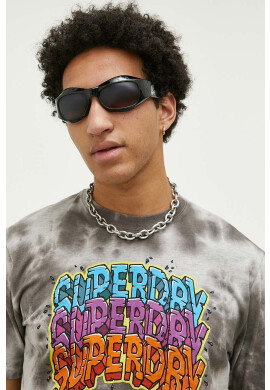 Superdry Тениска в сиво с десен - Pepit.bg