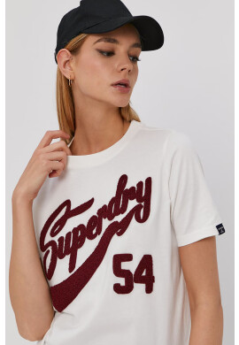 Superdry Тениска дамска в бяло - Pepit.bg