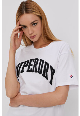 Superdry Тениска дамска в бяло - Pepit.bg