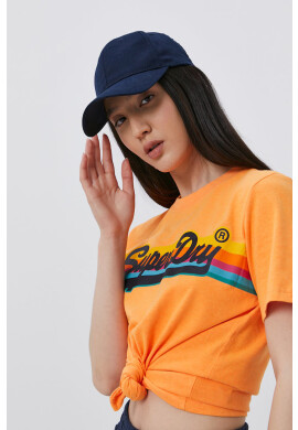 Superdry Тениска дамска в оранжево - Pepit.bg