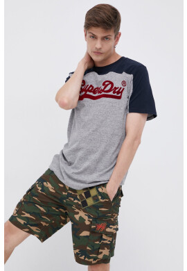 Superdry Тениска мъжка в сиво с принт - Pepit.bg