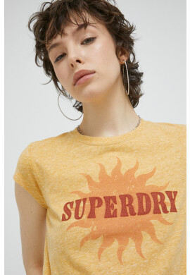 Superdry Тениска в жълто - Pepit.bg