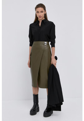 The Kooples Копринена риза дамска в черно със стандартна кройка с класическа яка - Pepit.bg