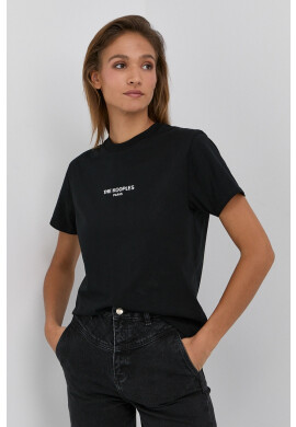 The Kooples Памучна тениска в черно - Pepit.bg