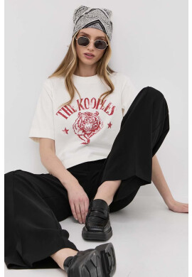 The Kooples Памучна тениска в бежово - Pepit.bg