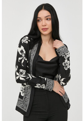 The Kooples Риза дамска в черно със стандартна кройка с класическа яка - Pepit.bg