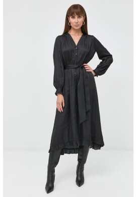 The Kooples Рокля в черно дълъг модел разкроен модел - Pepit.bg