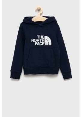 The North Face Детски памучен суичър в тъмносиньо с апликация - Pepit.bg