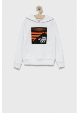 The North Face Детски памучен суичър в бяло с изчистен дизайн - Pepit.bg