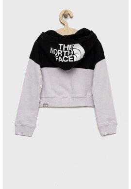 The North Face Детски памучен суичър в черно с качулка с изчистен дизайн - Pepit.bg