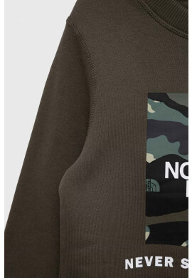 The North Face Детски памучен суичър в сиво с принт - Pepit.bg