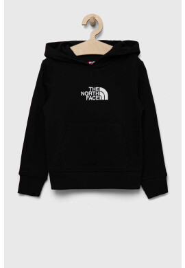 The North Face Детски памучен суичър в черно с качулка с апликация - Pepit.bg