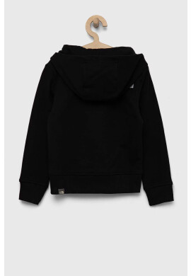 The North Face Детски памучен суичър в черно с качулка с апликация - Pepit.bg