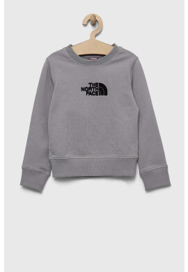 The North Face Детски памучен суичър в сиво с апликация - Pepit.bg