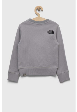The North Face Детски памучен суичър в сиво с апликация - Pepit.bg
