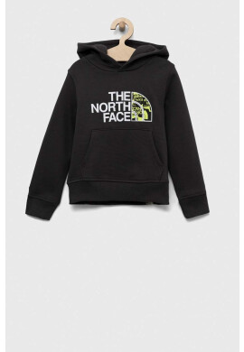 The North Face Детски суичър в сиво с качулка с принт - Pepit.bg