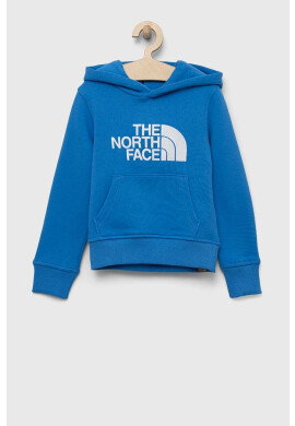 The North Face Детски суичър в синьо с качулка с принт - Pepit.bg