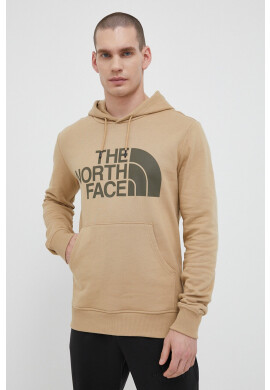 The North Face Памучен суичър в бежово с качулка с принт - Pepit.bg