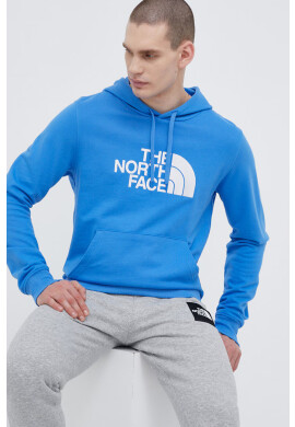 The North Face Памучен суичър в синьо с качулка с апликация - Pepit.bg