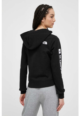 The North Face Памучен суичър дамски в черно с принт - Pepit.bg