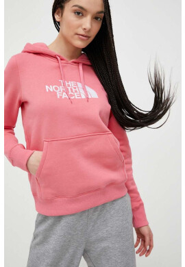 The North Face Памучен суичър в розово с качулка с апликация - Pepit.bg