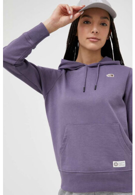 The North Face Памучен суичър в лилаво с качулка с изчистен дизайн - Pepit.bg