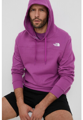 The North Face Памучен суичър в лилаво с качулка с принт - Pepit.bg