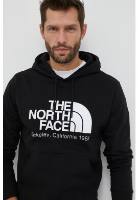 The North Face Памучен суичър в черно с качулка с принт - Pepit.bg