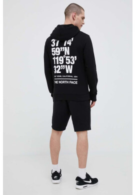 The North Face Памучен суичър в черно с качулка с принт - Pepit.bg