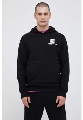 The North Face Памучен суичър в черно с качулка с принт - Pepit.bg