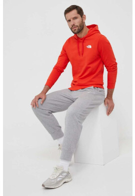 The North Face Памучен суичър в червено с качулка с изчистен дизайн - Pepit.bg