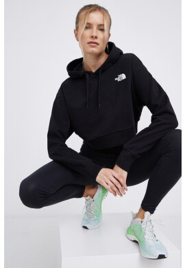 The North Face Памучен суичър дамски в черно с принт - Pepit.bg