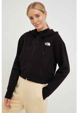 The North Face Памучен суичър в черно с качулка с принт - Pepit.bg