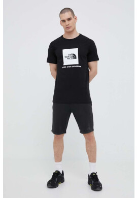 The North Face Памучна тениска в черно с принт - Pepit.bg