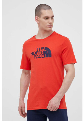 The North Face Памучна тениска в червено с принт - Pepit.bg