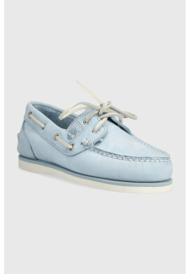 Timberland Кожени мокасини Classic Boat в синьо с равна подметка TB0A2NAADU21 - Pepit.bg
