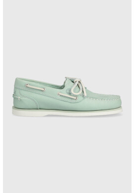 Timberland Велурени мокасини Classic Boat в зелено с равна подметка TB0A2N83D801 - Pepit.bg