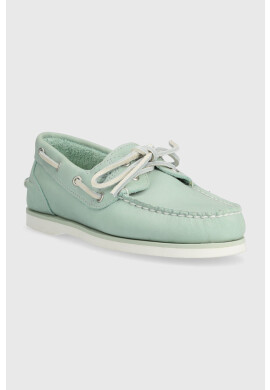 Timberland Велурени мокасини Classic Boat в зелено с равна подметка TB0A2N83D801 - Pepit.bg