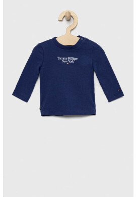 Tommy Hilfiger Бебешка блуза с дълги ръкави в тъмносиньо с принт - Pepit.bg