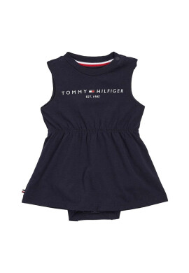 Tommy Hilfiger Бебешка рокля в тъмносиньо къс модел разкроен модел - Pepit.bg