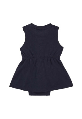 Tommy Hilfiger Бебешка рокля в тъмносиньо къс модел разкроен модел - Pepit.bg