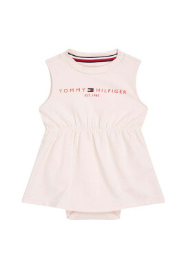 Tommy Hilfiger Бебешка рокля в розово къс модел разкроен модел - Pepit.bg