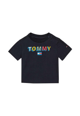 Tommy Hilfiger Бебешка тениска в тъмносиньо с принт - Pepit.bg