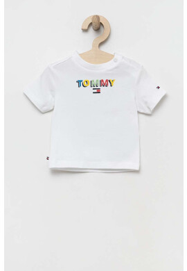 Tommy Hilfiger Бебешка тениска в бяло с принт - Pepit.bg