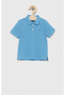 Tommy Hilfiger Бебешка тениска с яка в синьо с изчистен дизайн - Pepit.bg