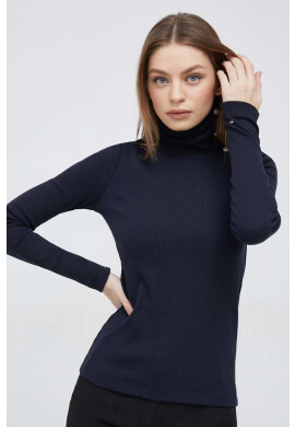 Tommy Hilfiger Блуза с дълги ръкави в тъмносиньо с поло - Pepit.bg