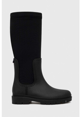 Tommy Hilfiger Ботуши Rain Boot Long Shaft в черно с равна подметка - Pepit.bg